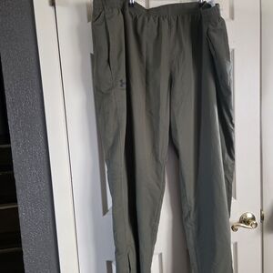 Under Armour Men's Olive Jogger Track Pants - Zip Pockets